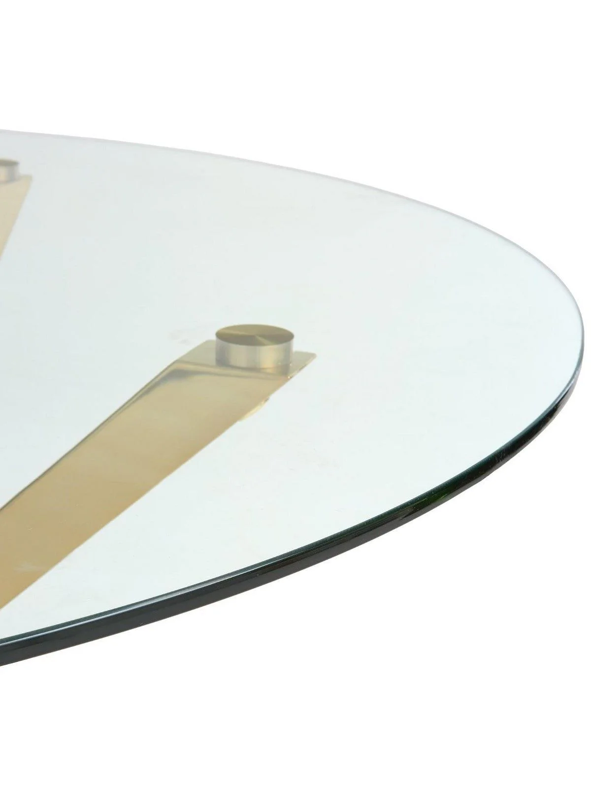 Chopstick 120 cm Round Dining Table Brass Kitchen Breakfast Bistro UK - Image 4