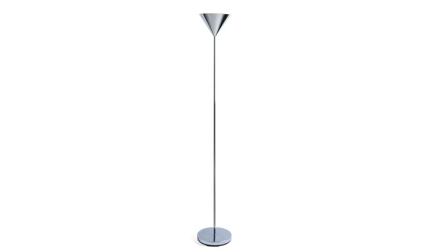Cone Uplighter Floor Lamp Polished Chrome Modern Reading Light Living Room - Image 2