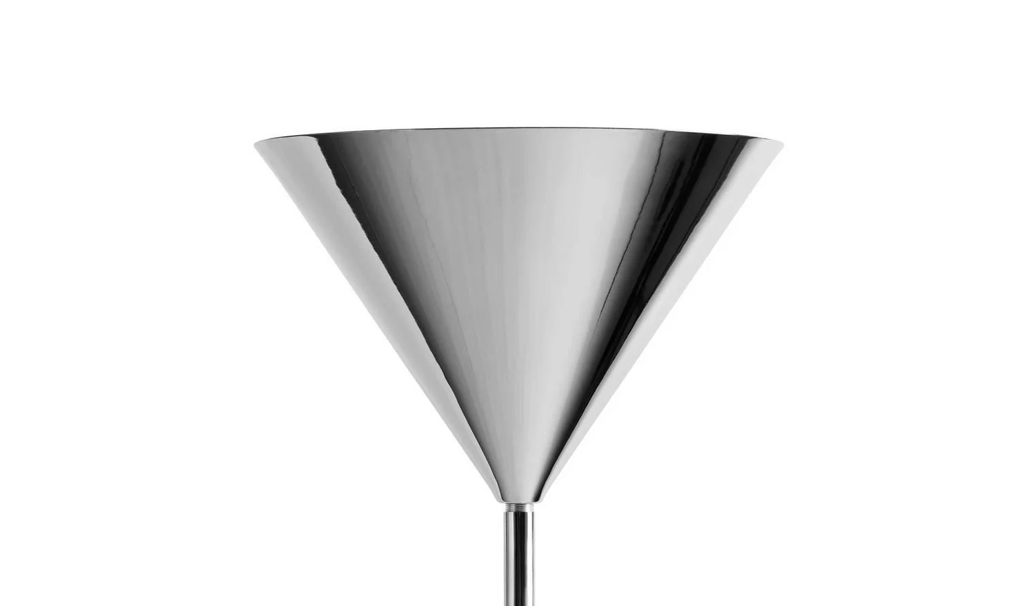 Cone Uplighter Floor Lamp Polished Chrome Modern Reading Light Living Room - Image 3