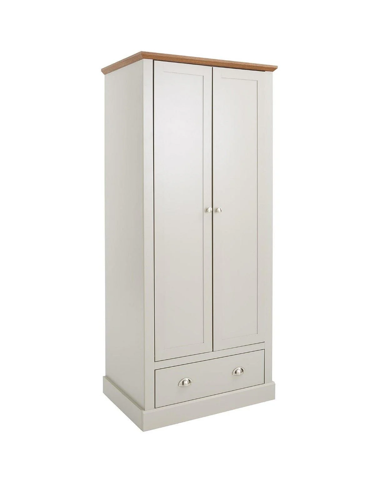 Crawford 3 Piece Bedroom Set Grey Oak | 2 Door Wardrobe 4 Drawer Chest & Bedside - Image 3