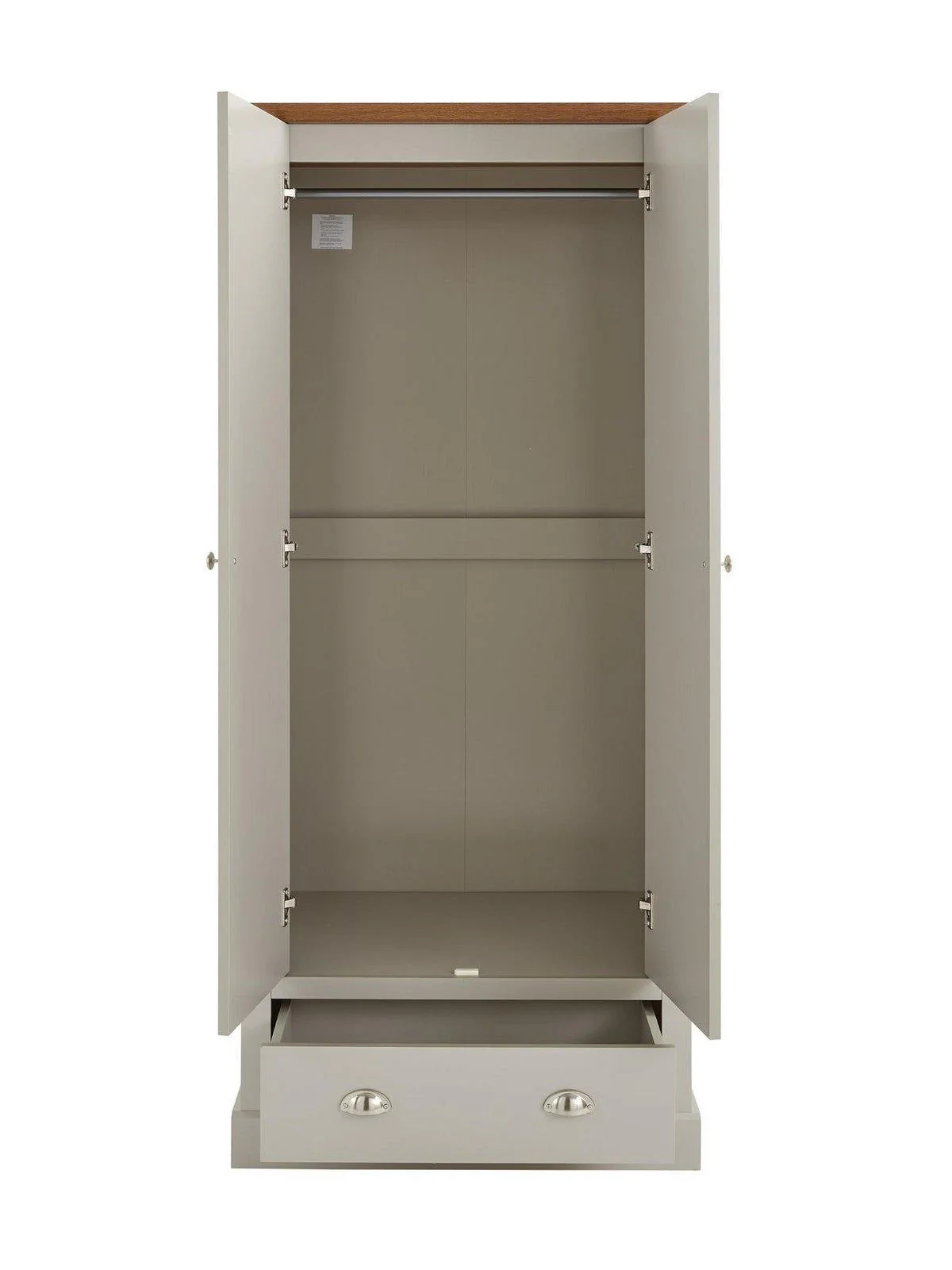 Crawford 3 Piece Bedroom Set Grey Oak | 2 Door Wardrobe 4 Drawer Chest & Bedside - Image 4