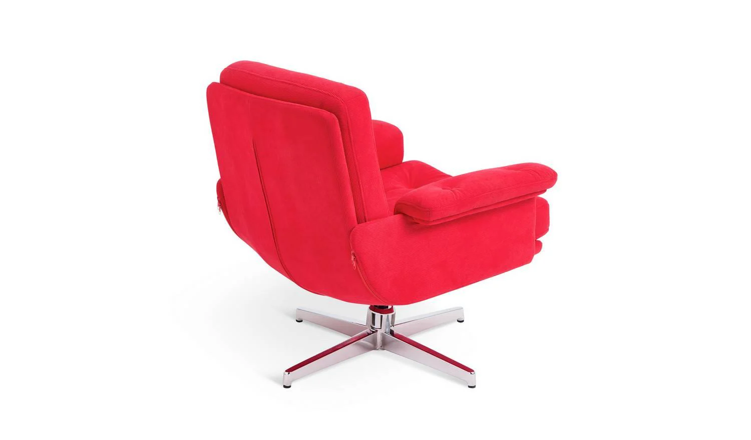 Dawson Fabric Swivel Chair Red Modern Living Room Accent Furniture - Image 2