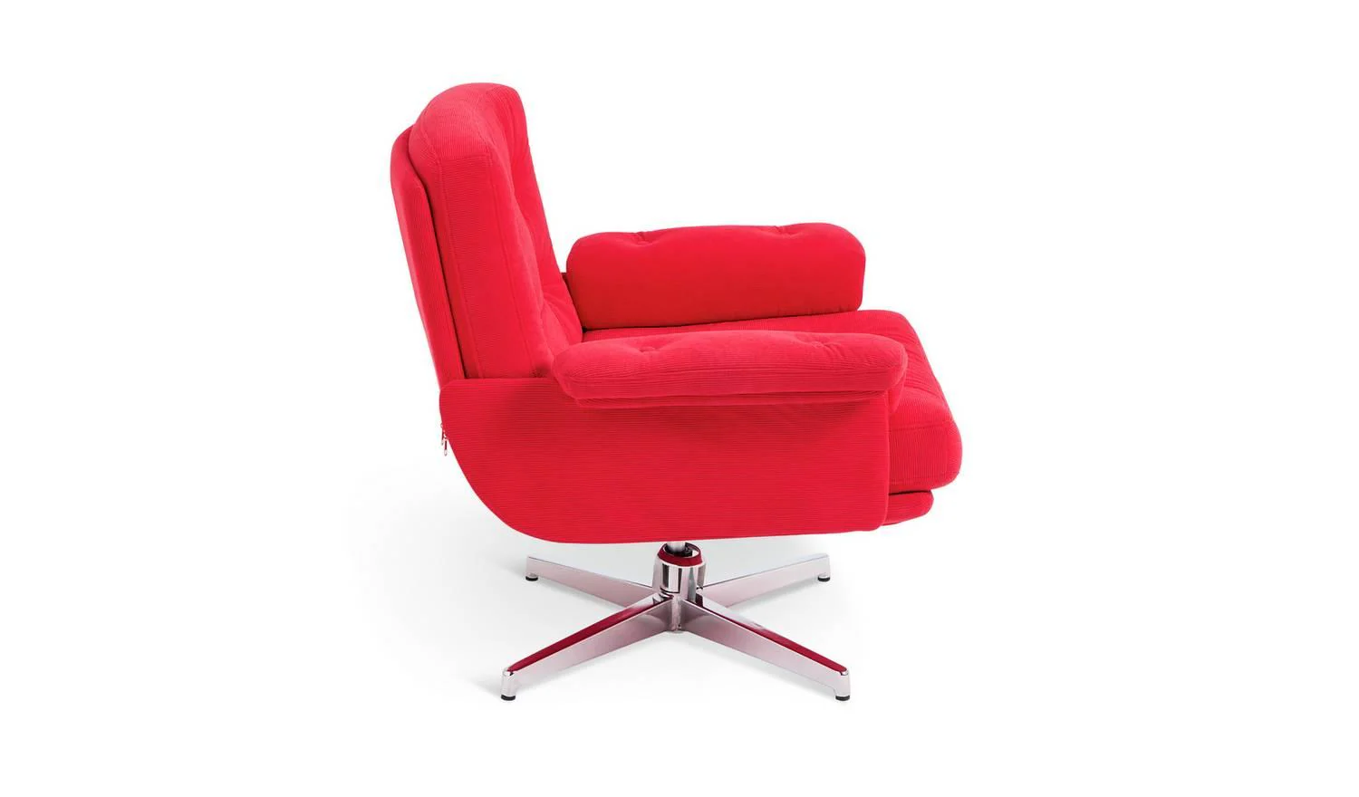 Dawson Fabric Swivel Chair Red Modern Living Room Accent Furniture - Image 3