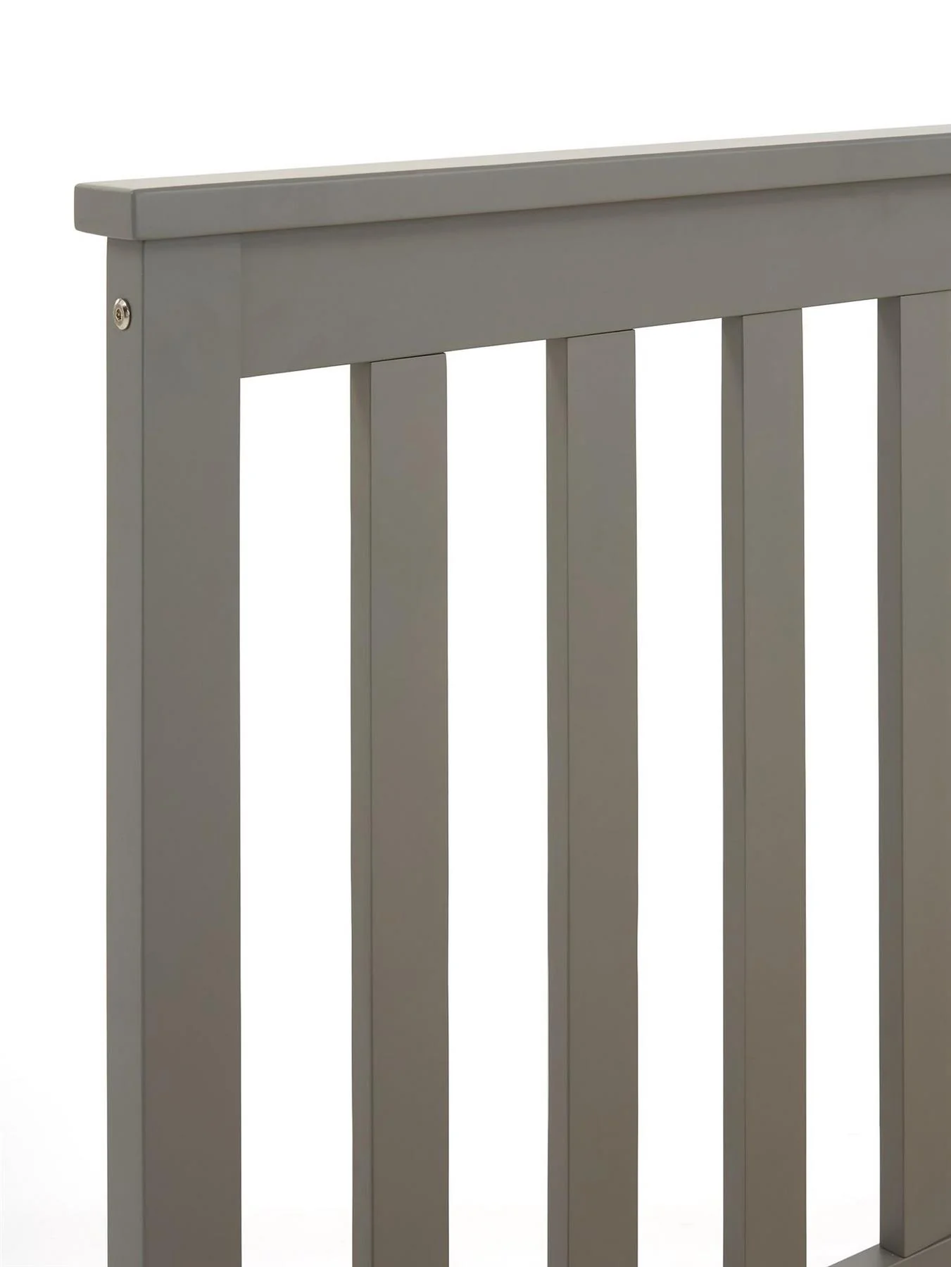 Dawson Wooden Bed Frame Grey Small Double Pine Slatted Headboard - Image 6