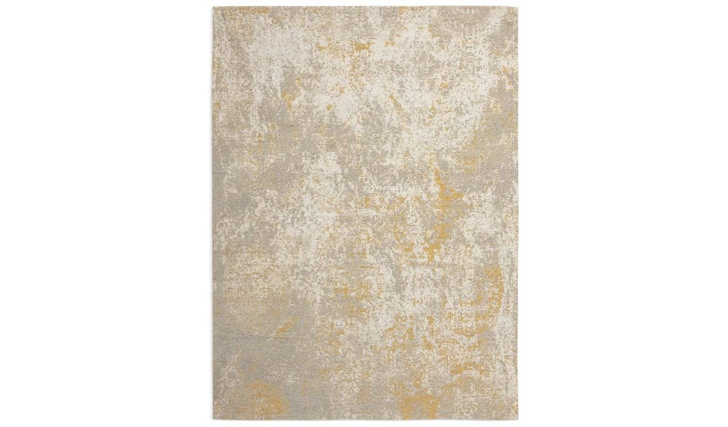 Distressed Abstract Gold Flatweave Rug - 170x120cm