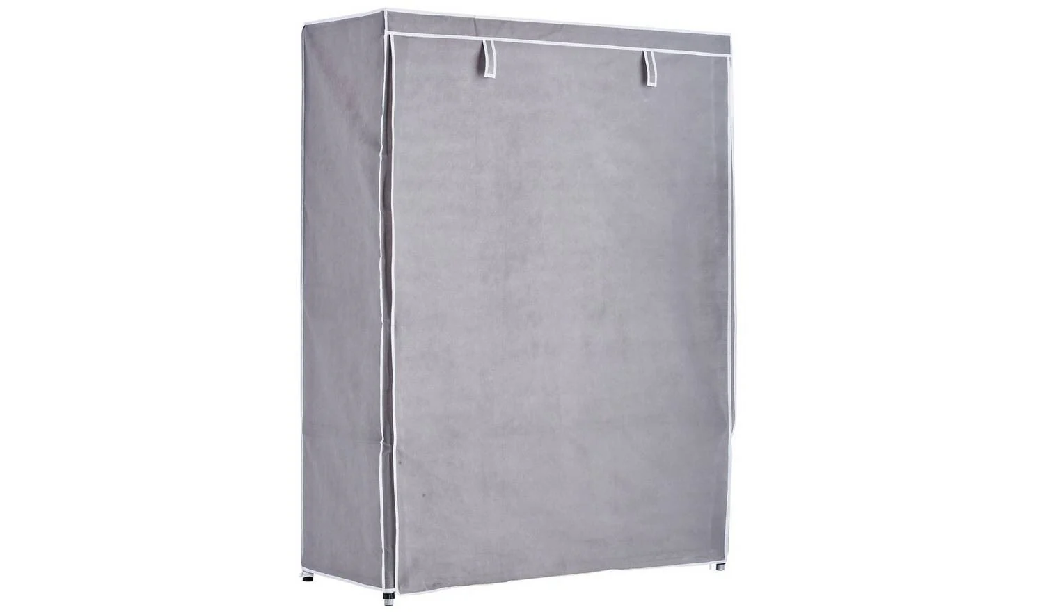 Double Heavy Duty Covered Rail Grey Garment Rail Wardrobe Storage - Image 3