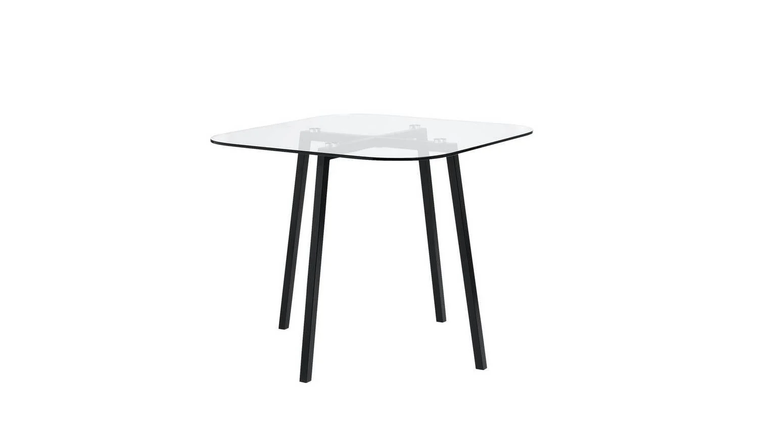 Elsie Black Dining Table & 4 Tan Chairs Space Saving Glass - Image 6