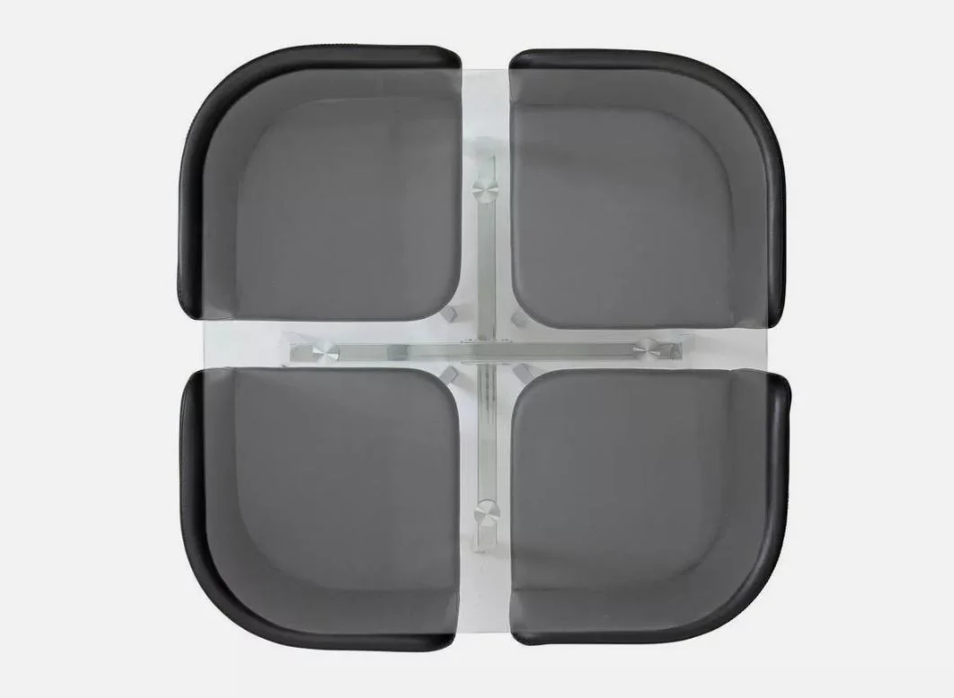 Elsie Silver Glass Dining Table & 4 Black Chairs Modern Kitchen Furniture Set - Image 3