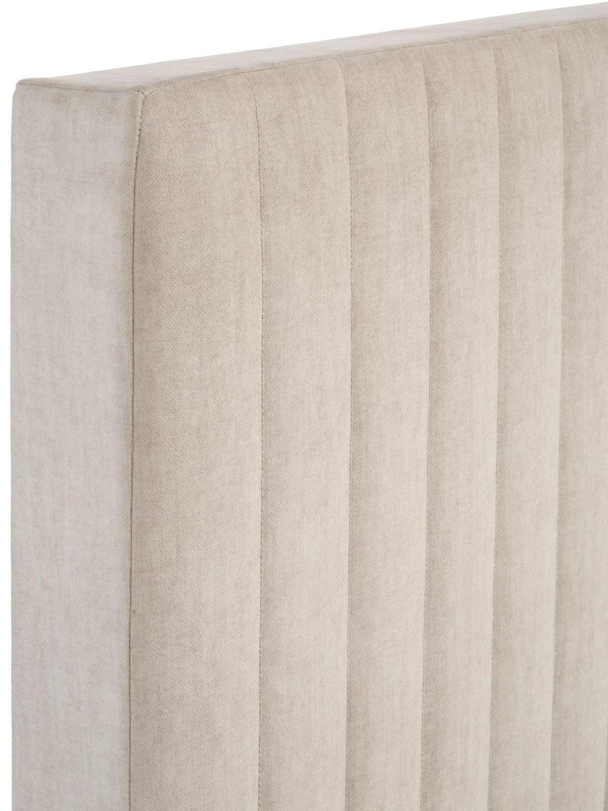 Emelia Double Bed Frame Cream | Upholstered Headboard | Sprung Slats - Image 6