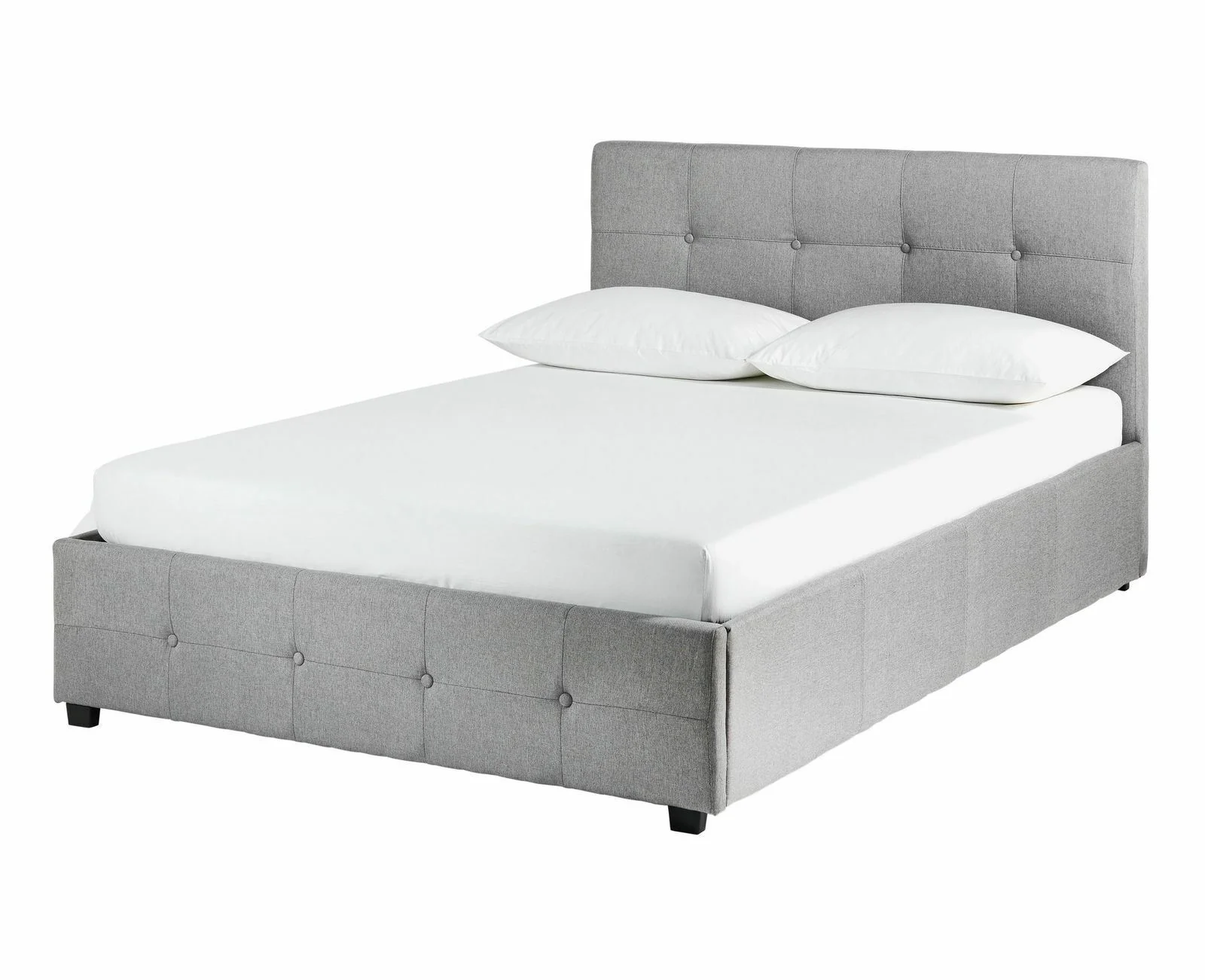 Eros Double Ottoman Bed Frame Grey with Lift-Up Storage for Bedrooms