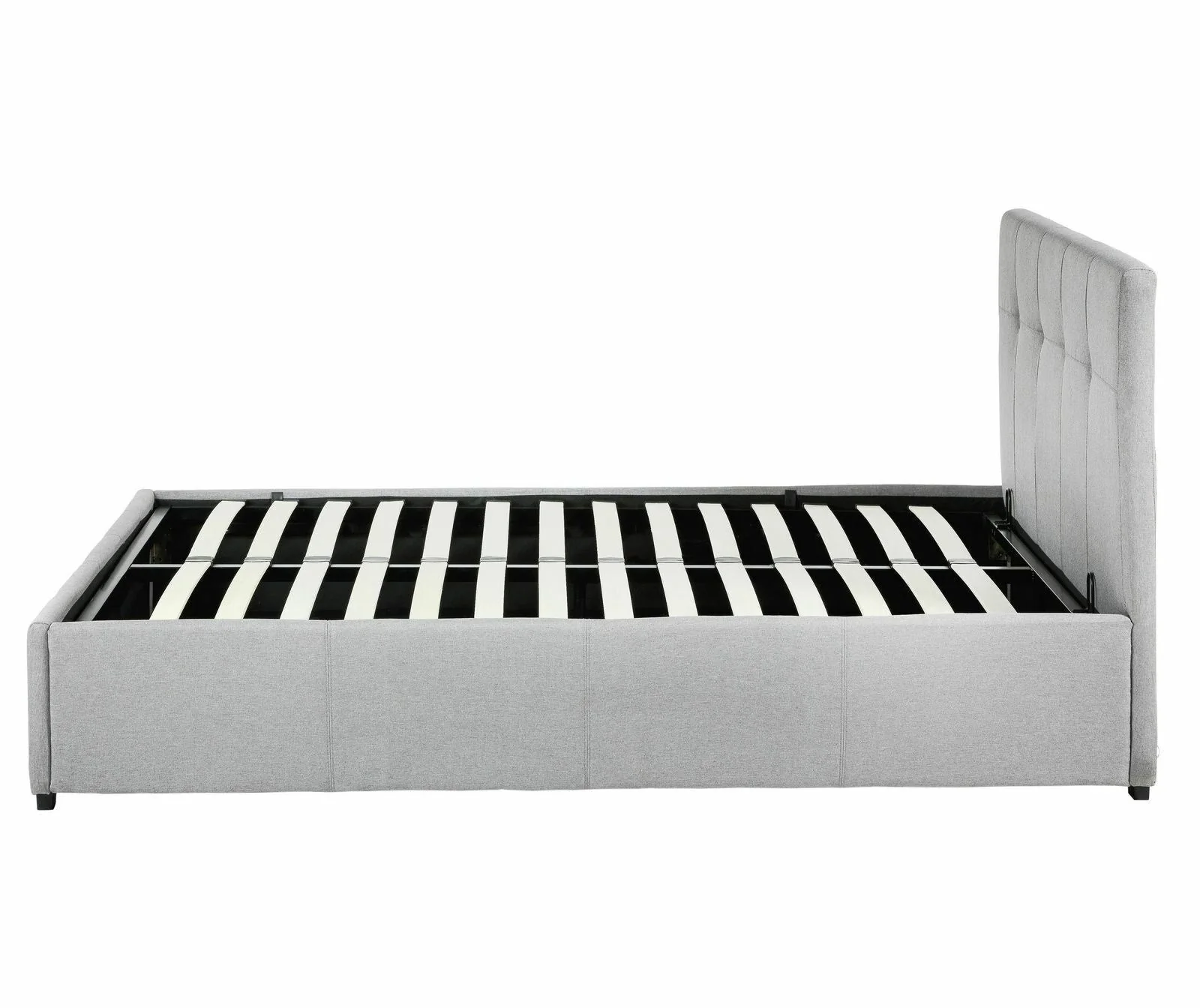 Eros Double Ottoman Bed Frame Grey with Lift-Up Storage for Bedrooms - Image 4