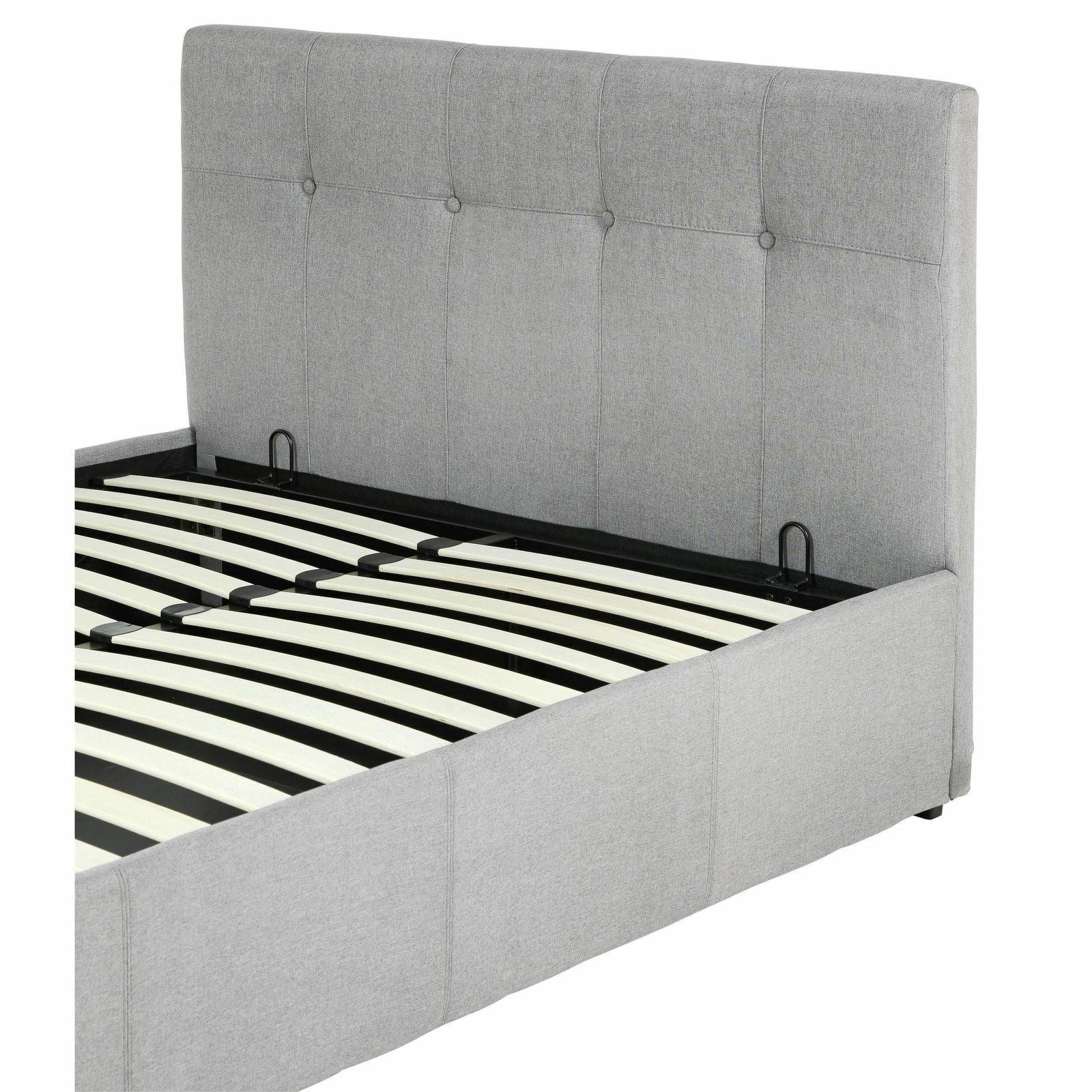 Eros Double Ottoman Bed Frame Grey with Lift-Up Storage for Bedrooms - Image 7