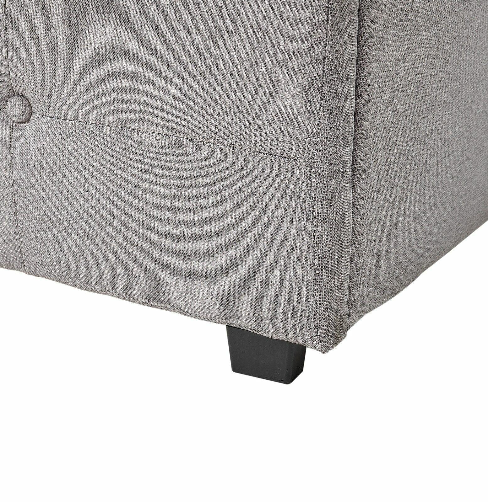 Eros Double Ottoman Bed Frame Grey with Lift-Up Storage for Bedrooms - Image 9