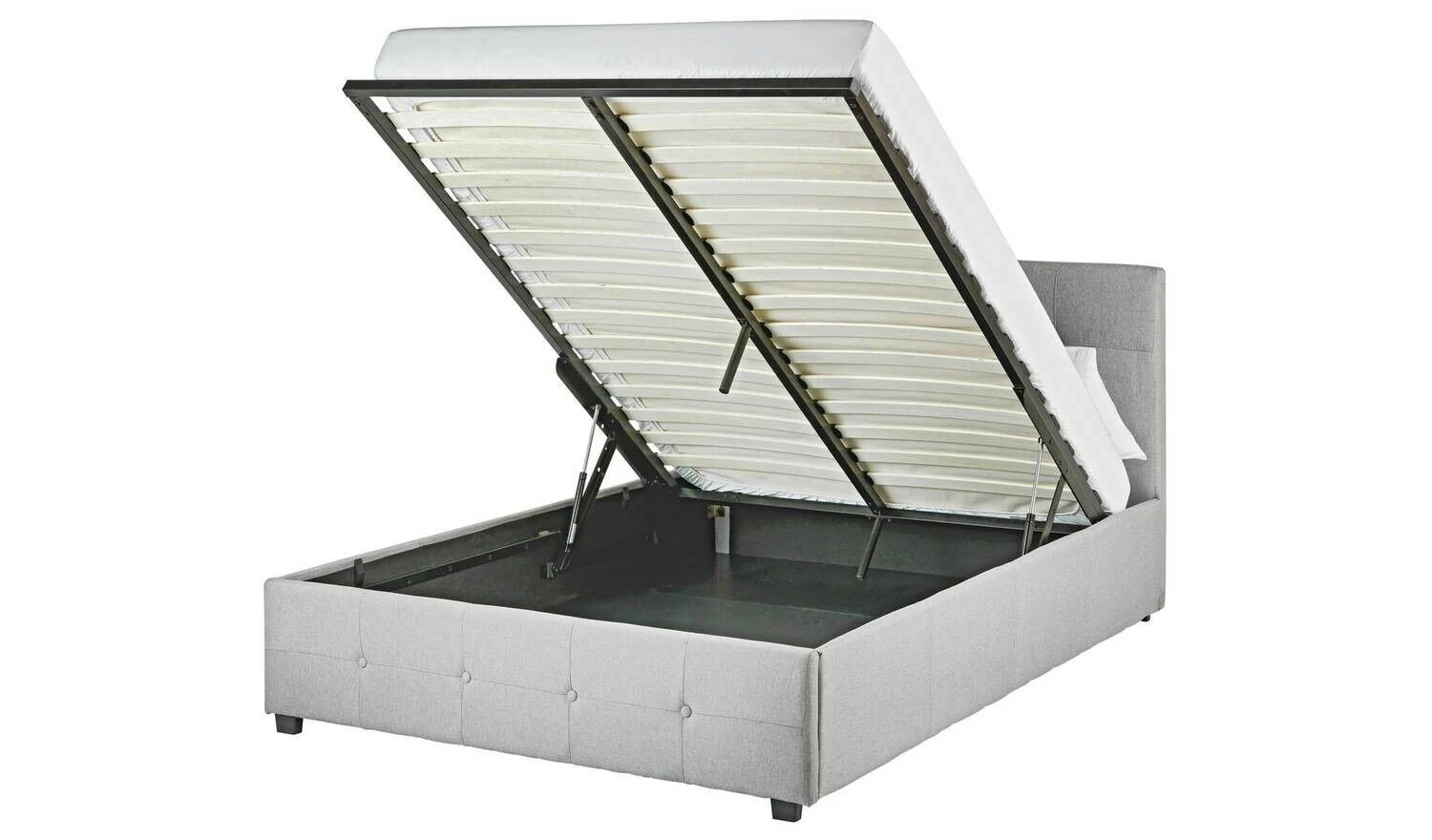 Eros Kingsize End Opening Ottoman Bed Frame Grey Spacious Storage Bed - Image 4