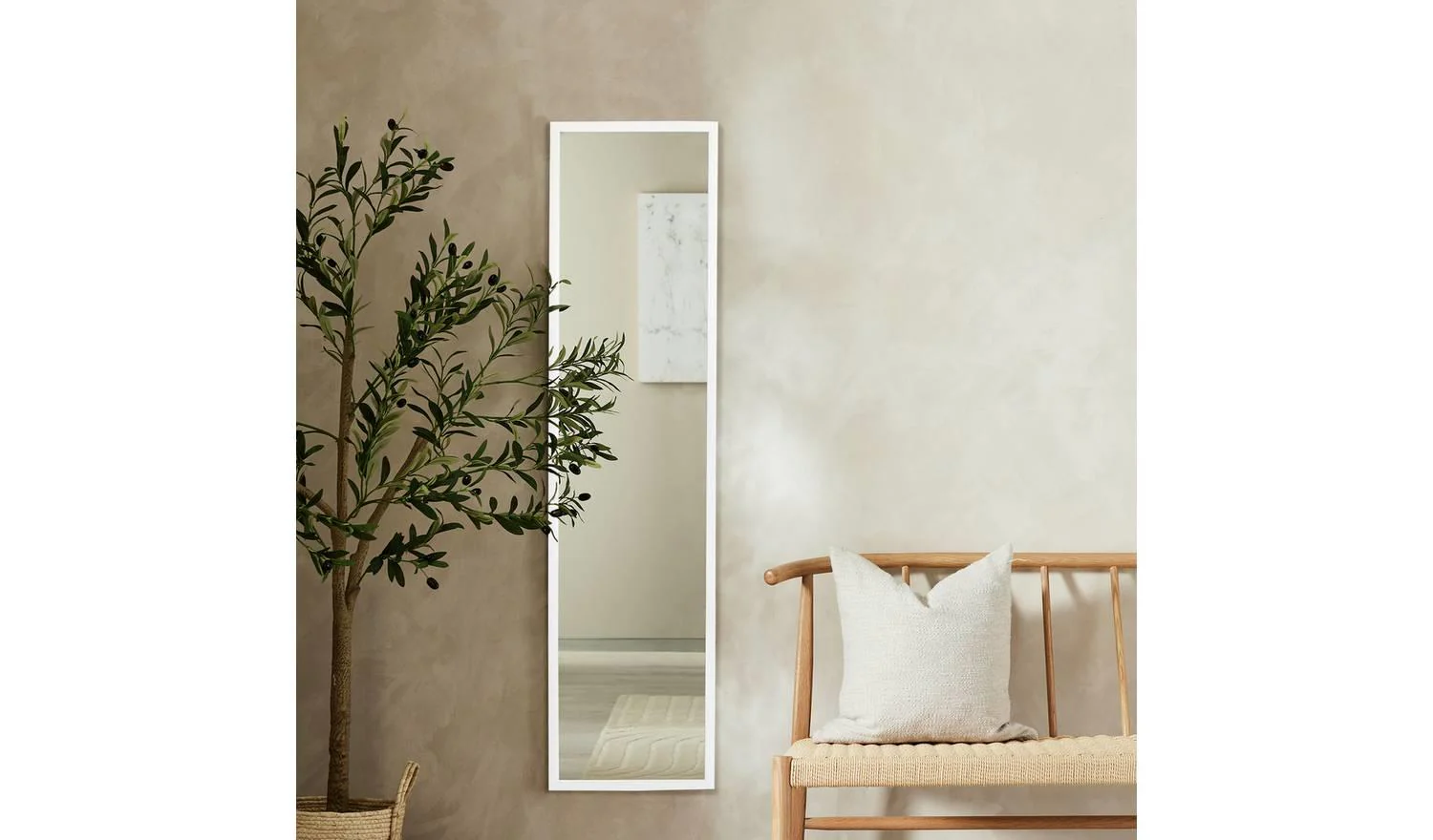 Essentials Full Length Wall Mirror 120x30cm Easy Installation UK