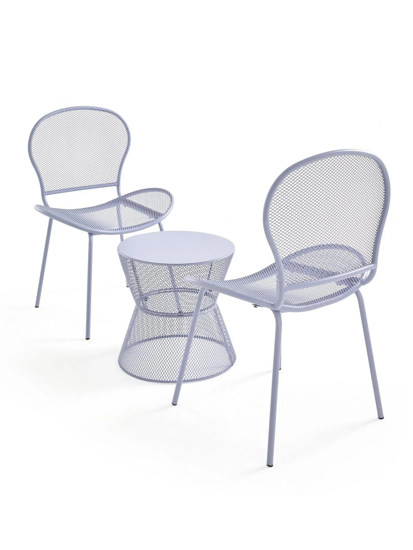 Fiji Bistro Set Lilac 2 Seater Metal Garden Patio Furniture - Image 3