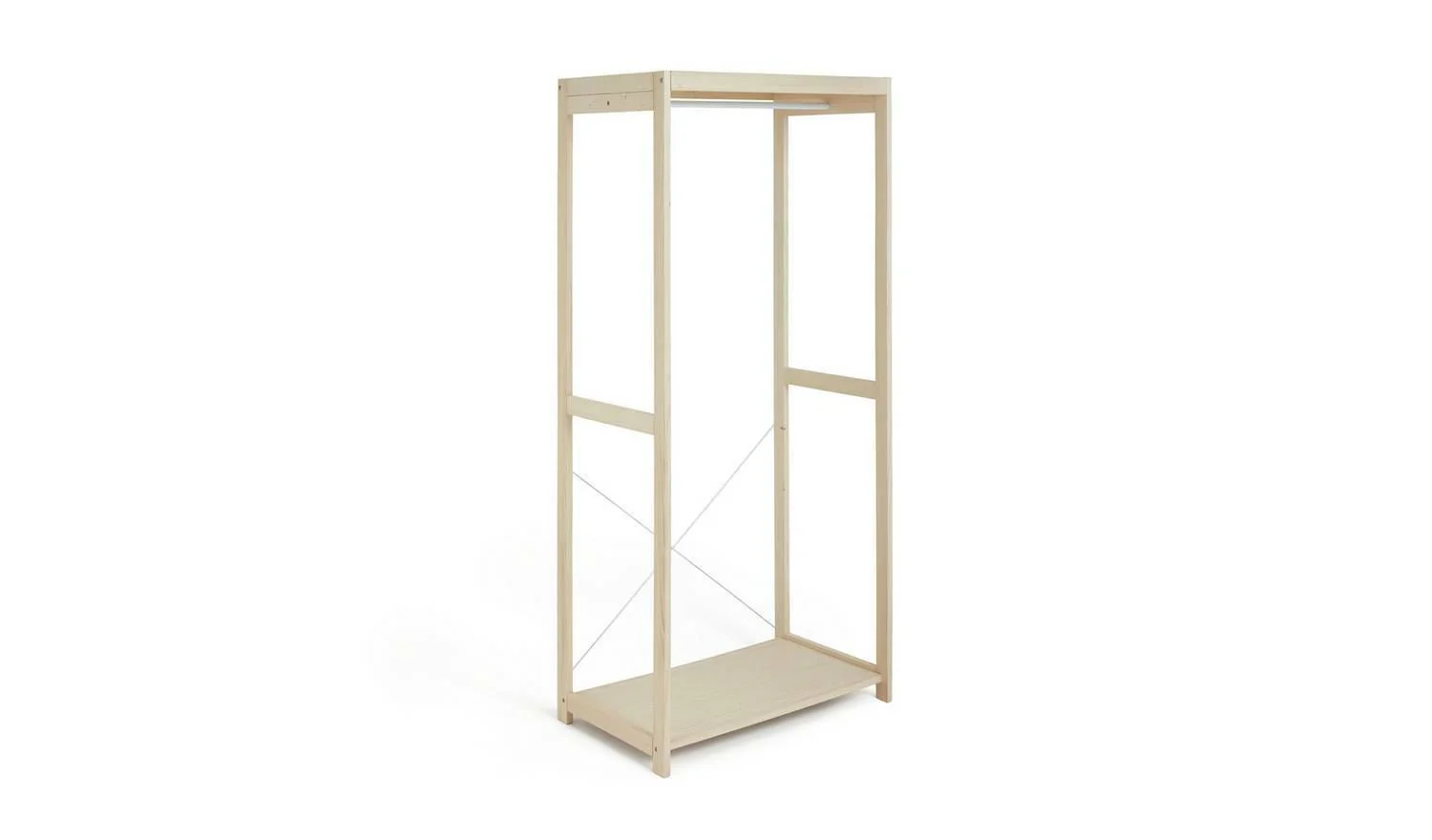 Flicka Open Single Rail Wardrobe - Pine - Image 3