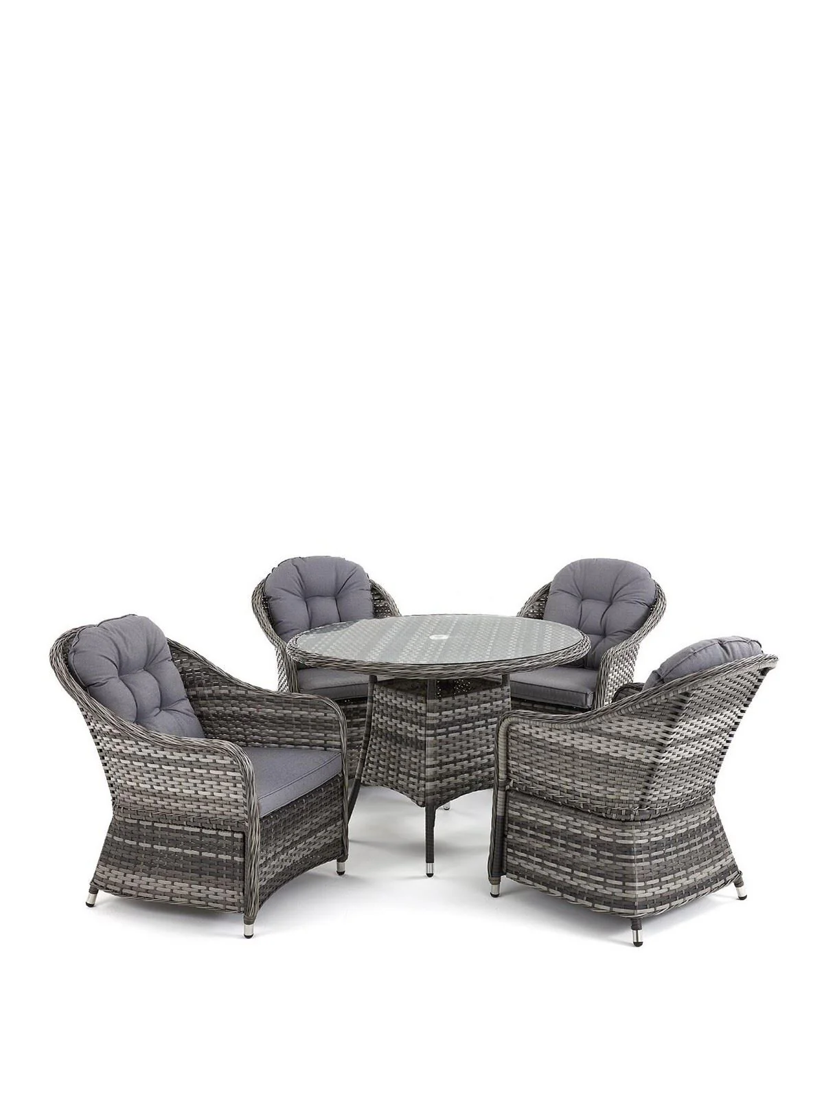 Florida 4 Seater Dining Set Stylish and Spacious Outdoor Furniture Grey - Image 2