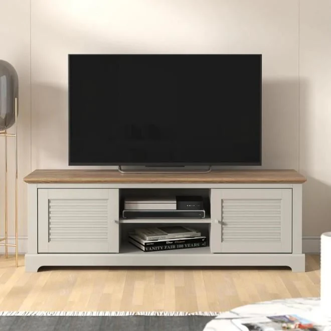 Galano Milan Wide TV Stand 150cm Light Grey Oak For Living Room