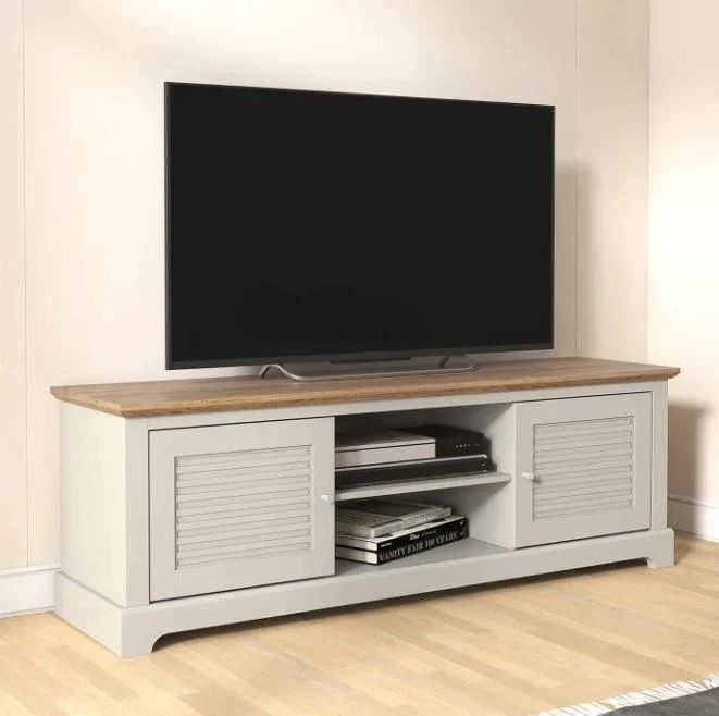 Galano Milan Wide TV Stand 150cm Light Grey Oak For Living Room - Image 4