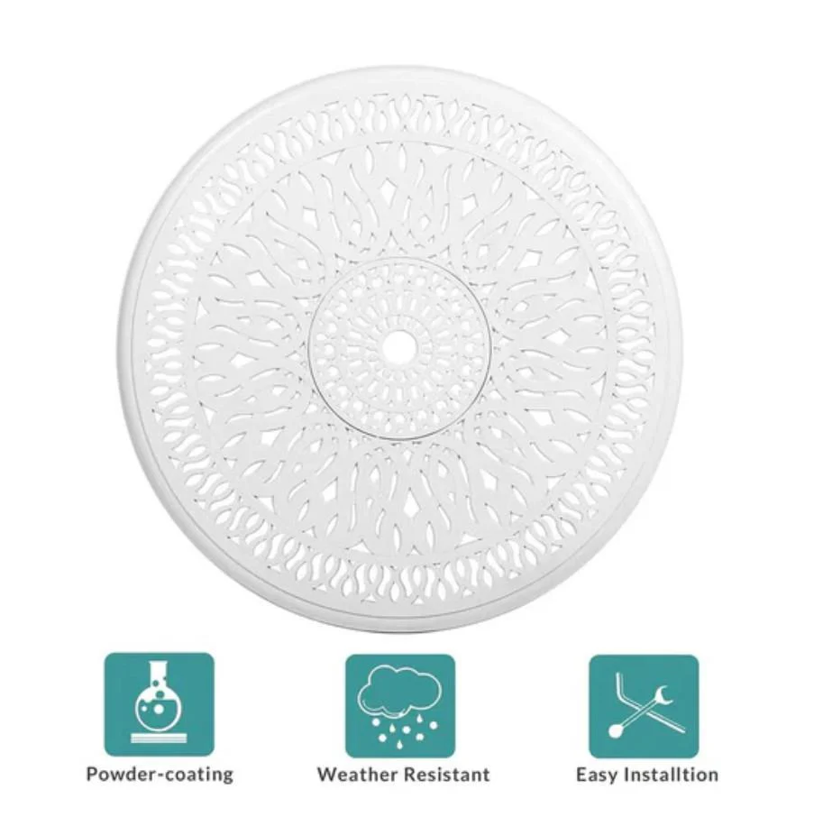 Garden Bistro Table Round White Weather Resistant For Garden UK - Image 6