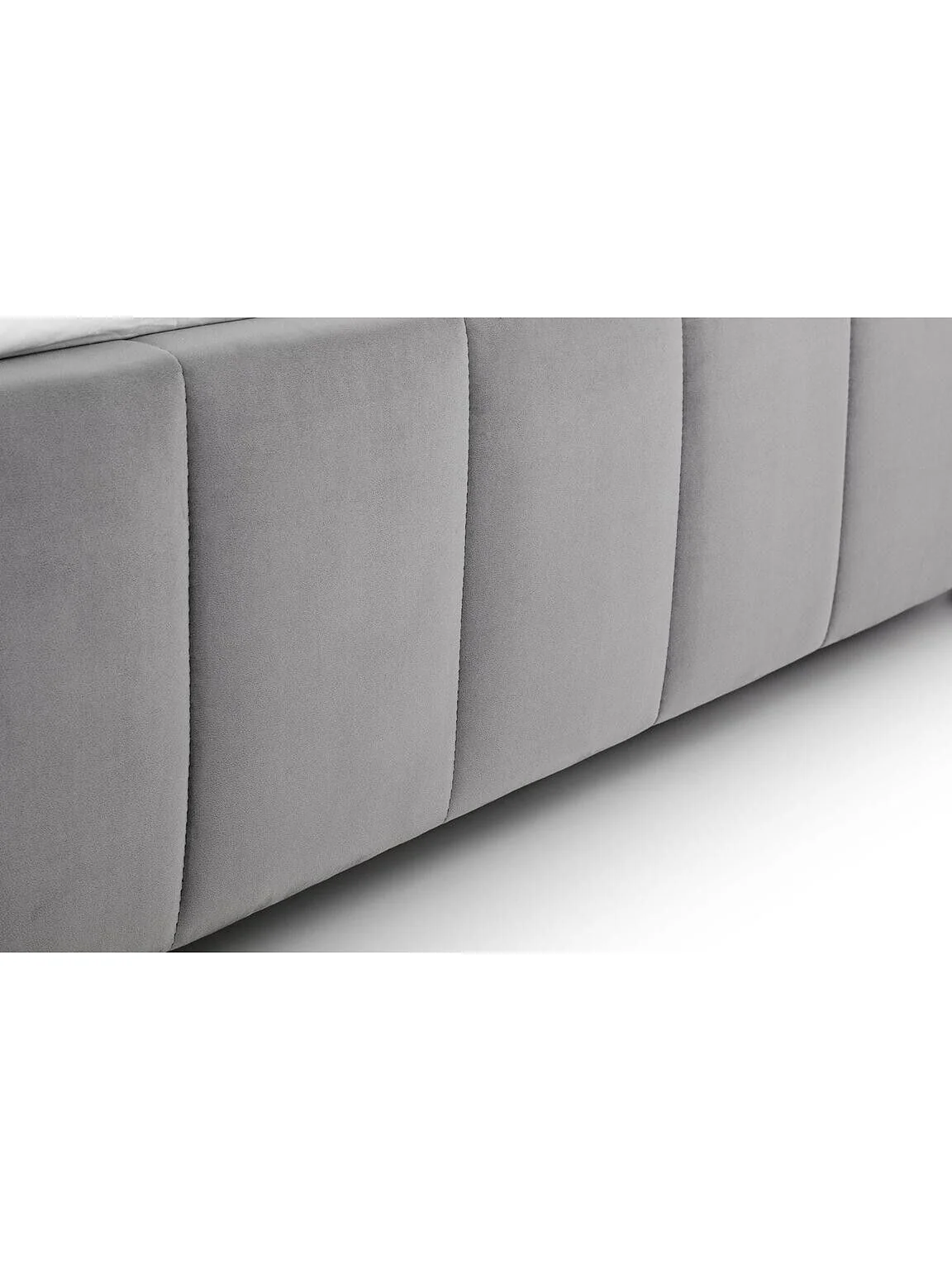 Gatsby Velvet King Size Bed Lift up With Storage In Light Grey Modern Bedroom - Image 6