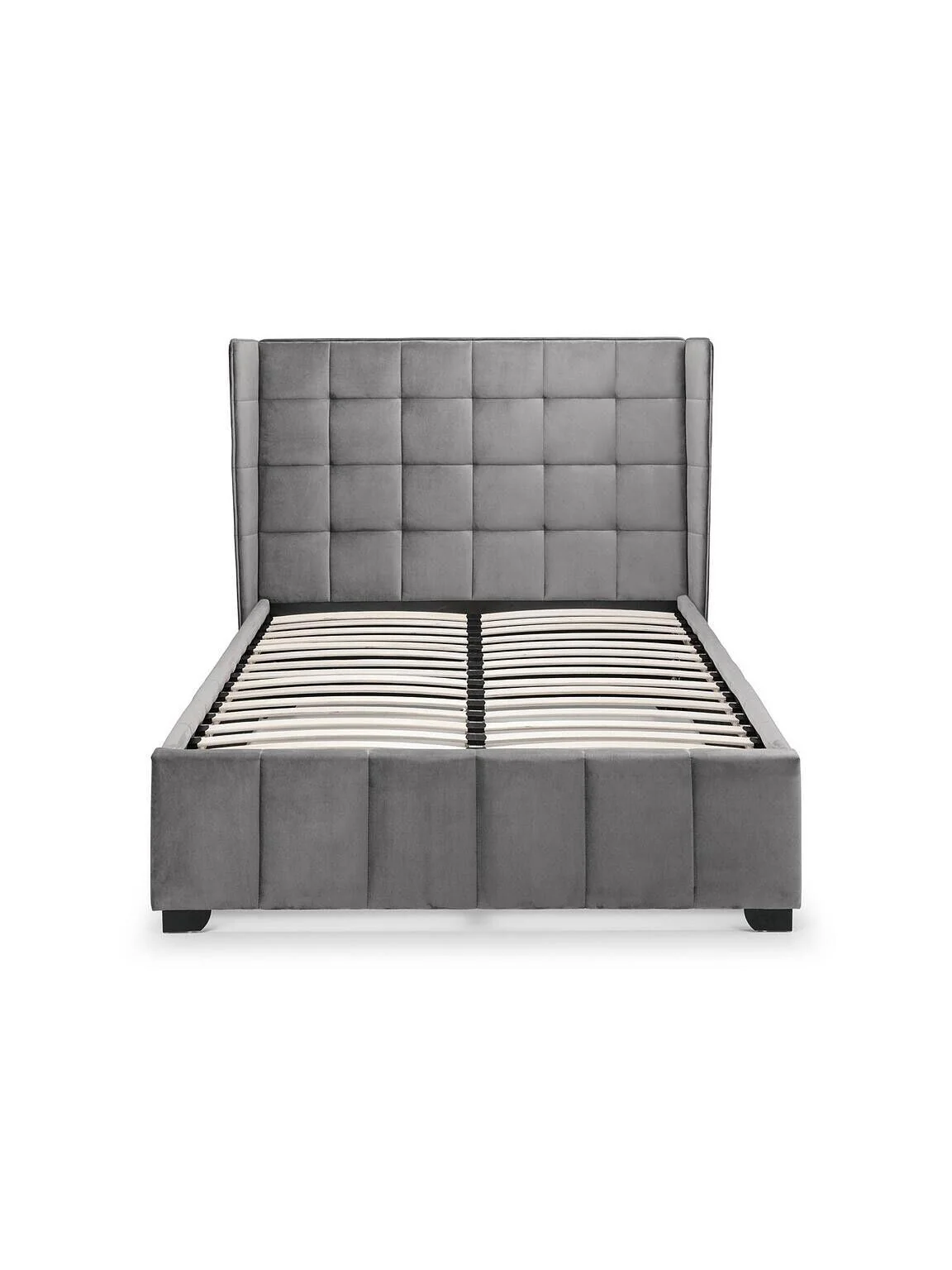 Gatsby Velvet King Size Bed Lift up With Storage In Light Grey Modern Bedroom - Image 8