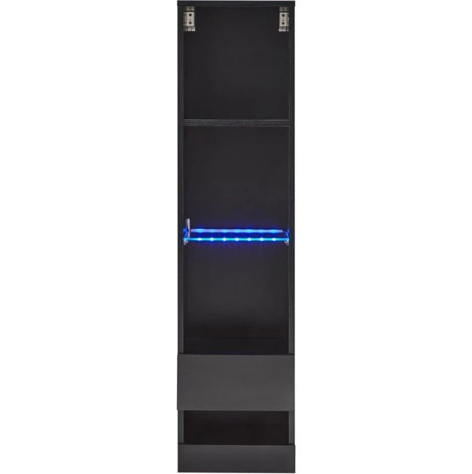 GFW Galicia 4 Shelf Wall Mounted Tall LED Shelving Unit Black - Image 3