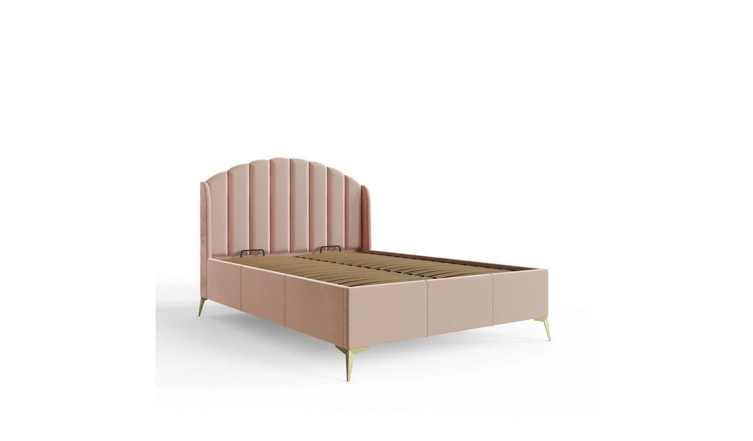 GFW Pettine End Lift Ottoman Bed Blush Pink Double Size Bedroom Storage - Image 10