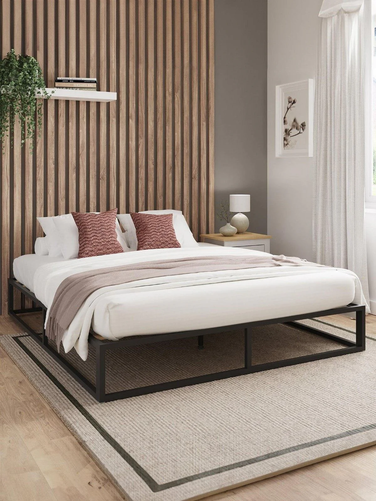 GFW Platform Single Bed Black | Low Profile | 15 Min Assembly | No Mattress