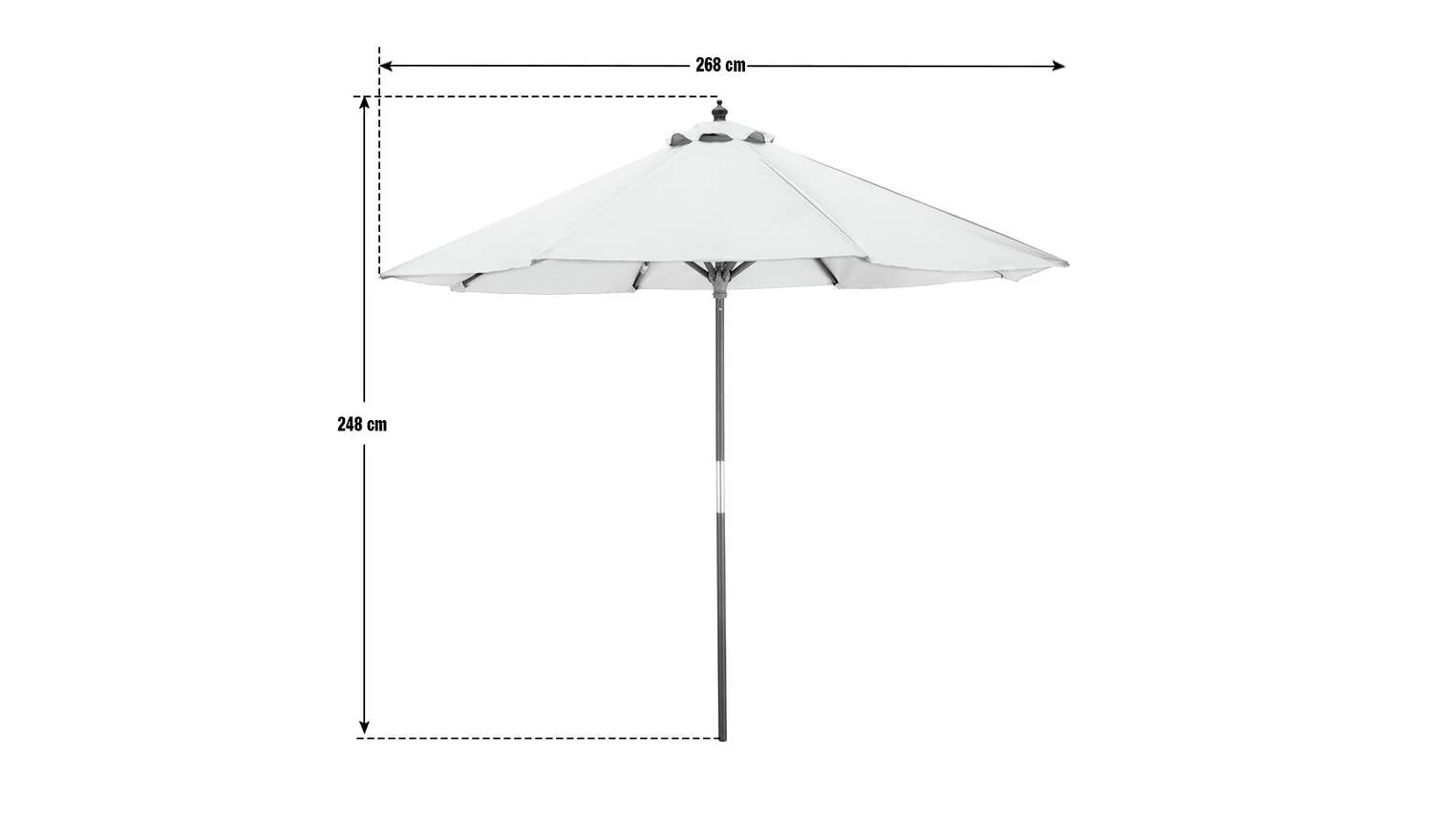 Habitat 2.7m Water Repellent Garden Parasol - Cream - Image 5