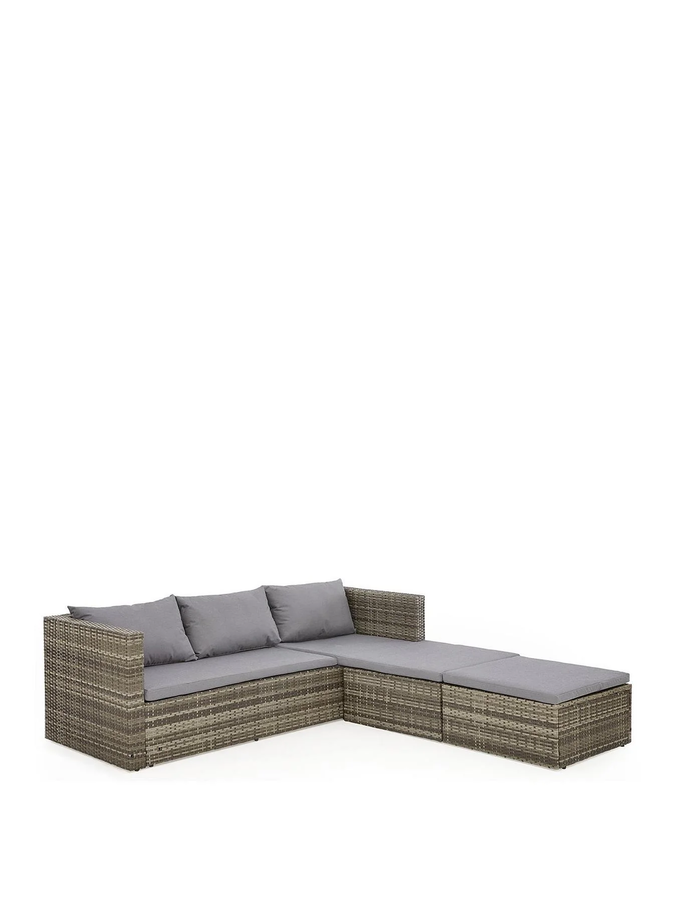 Hamilton Corner Sofa Set Grey Garden Rattan Patio Lounge - Image 2