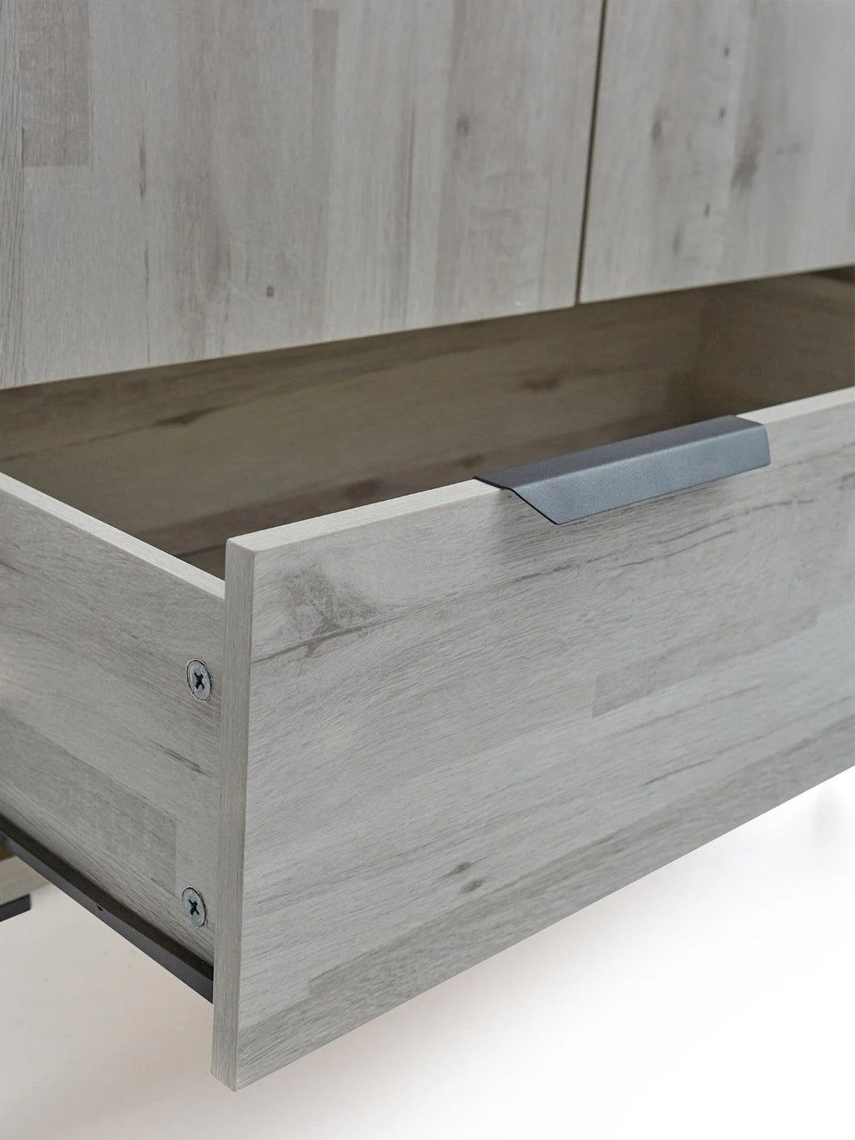 Harlem 2 Door 1 Drawer Wardrobe Grey Oak Effect Stylish Bedroom Storage - Image 6