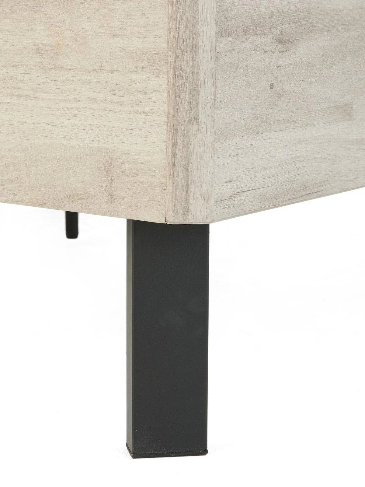 Harlem Double Bed Frame Grey Oak | Large Headboard | Black Metal Legs - Image 4