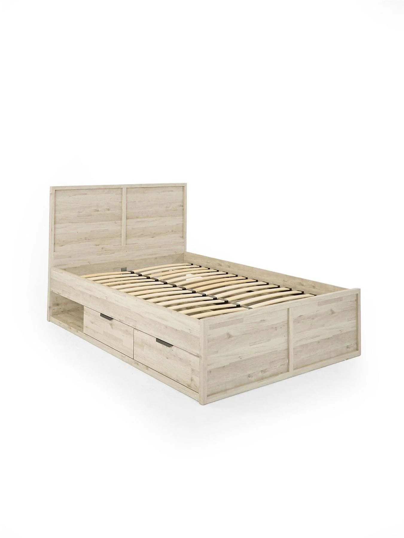 Harlem Storage King Bed Frame Grey Oak Modern Bedroom Furniture - Image 4