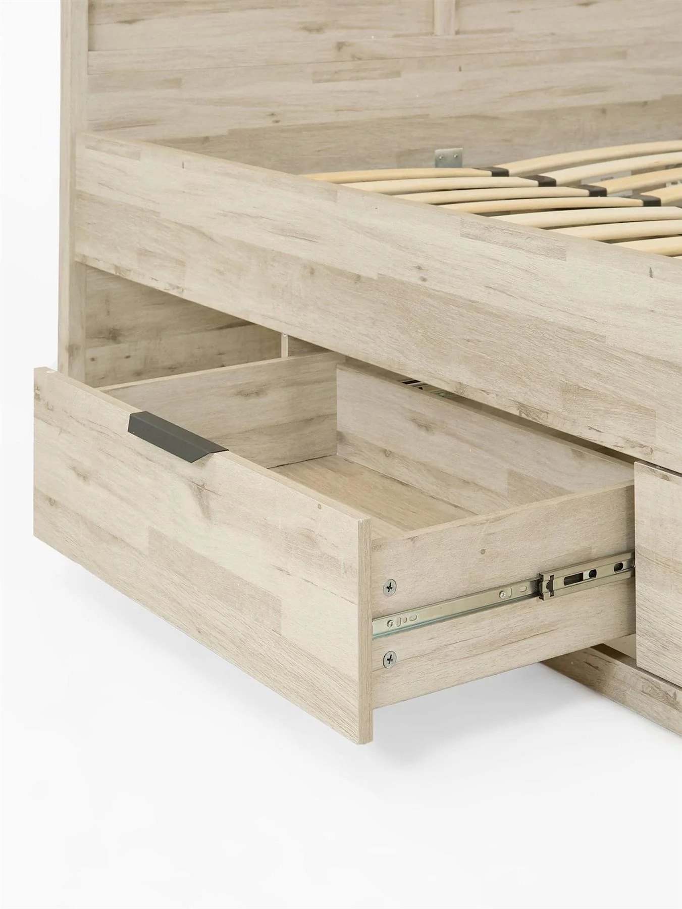 Harlem Storage King Bed Frame Grey Oak Modern Bedroom Furniture - Image 5