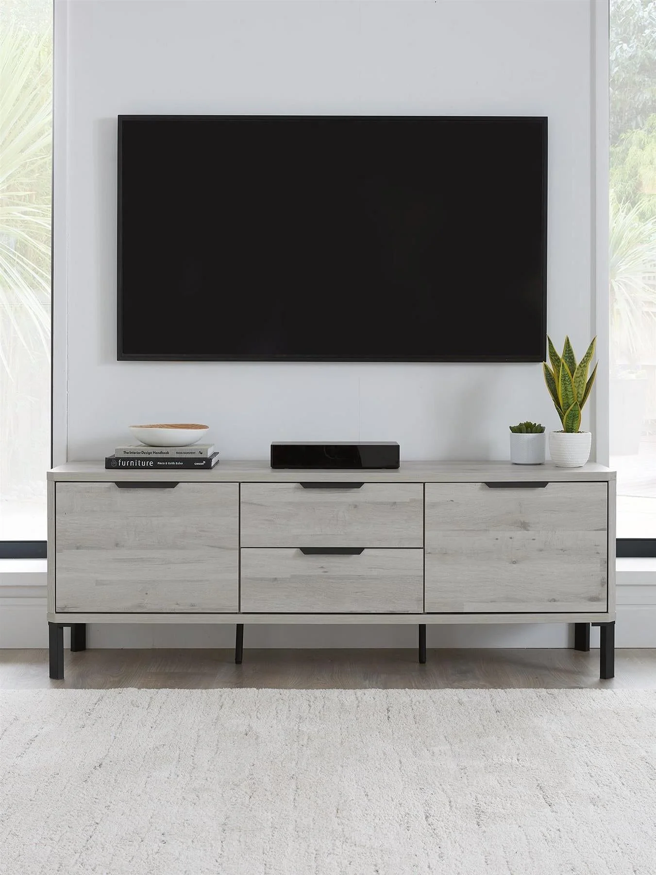 Harlem TV Unit - fits up to 58 inch TV Grey Oak Media Storage Cabinet