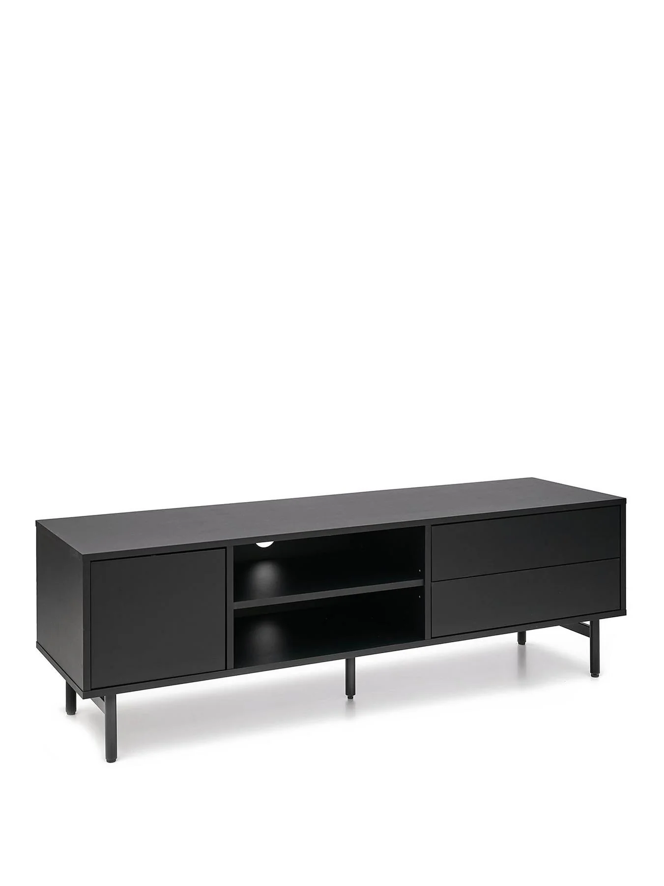 Hava TV Unit Black Fits Up To 65 Inch TV Media Stand Storage Cabinet - Image 3