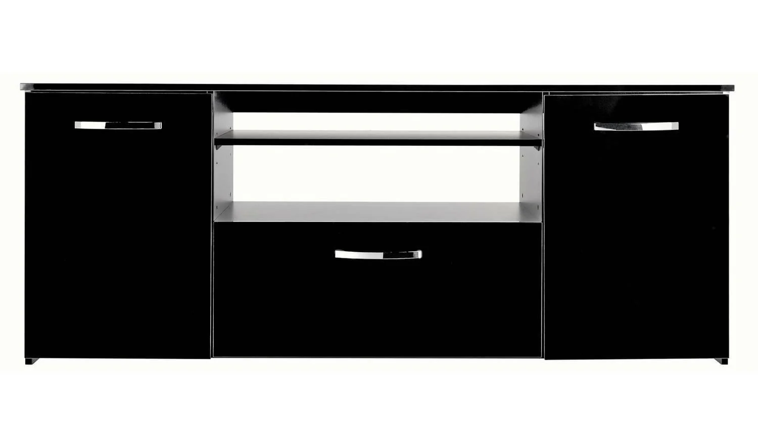 Hayward 2 Door 1 Drawer Sideboard Black Gloss Modern and Functional Storage Unit - Image 2
