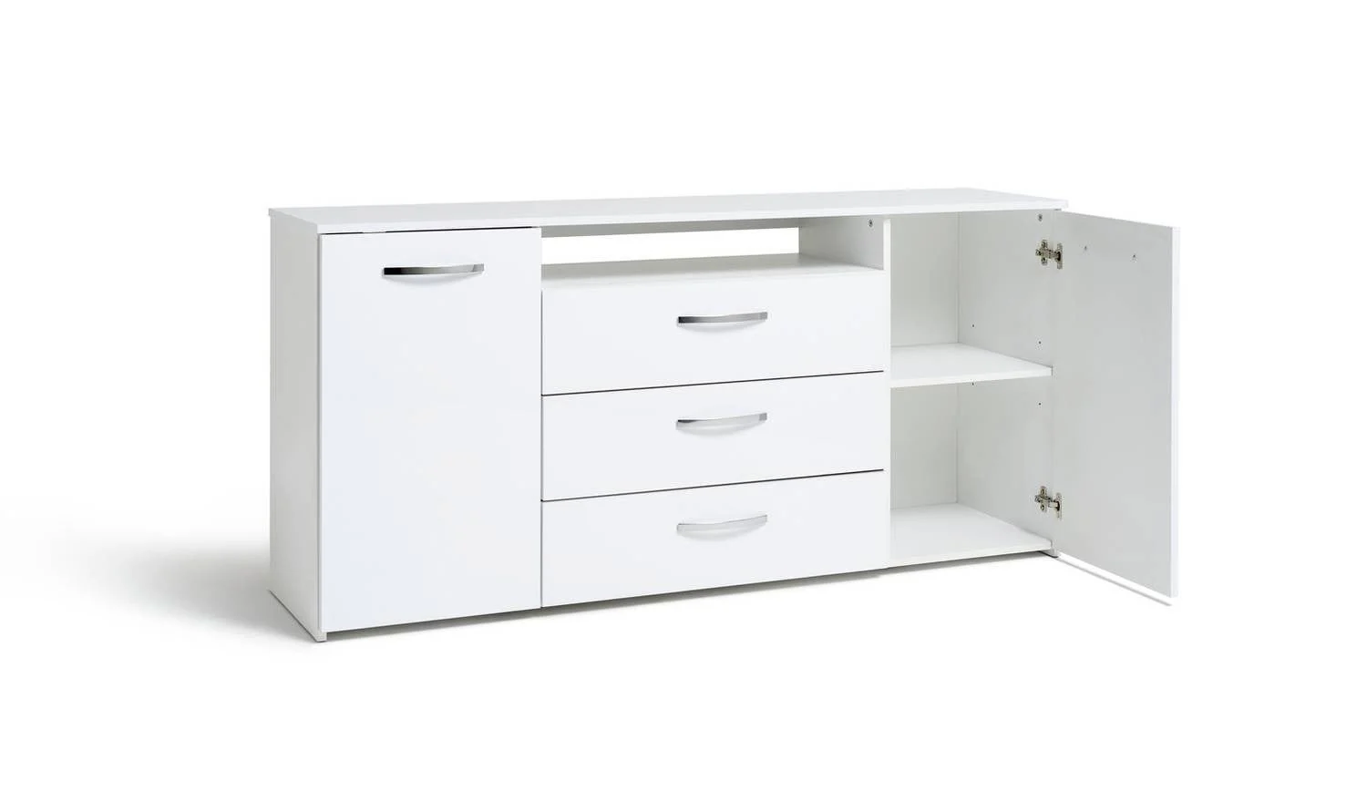 Hayward 2 Door 3 Drawer Sideboard White Gloss Storage Cabinet Furniture - Image 5