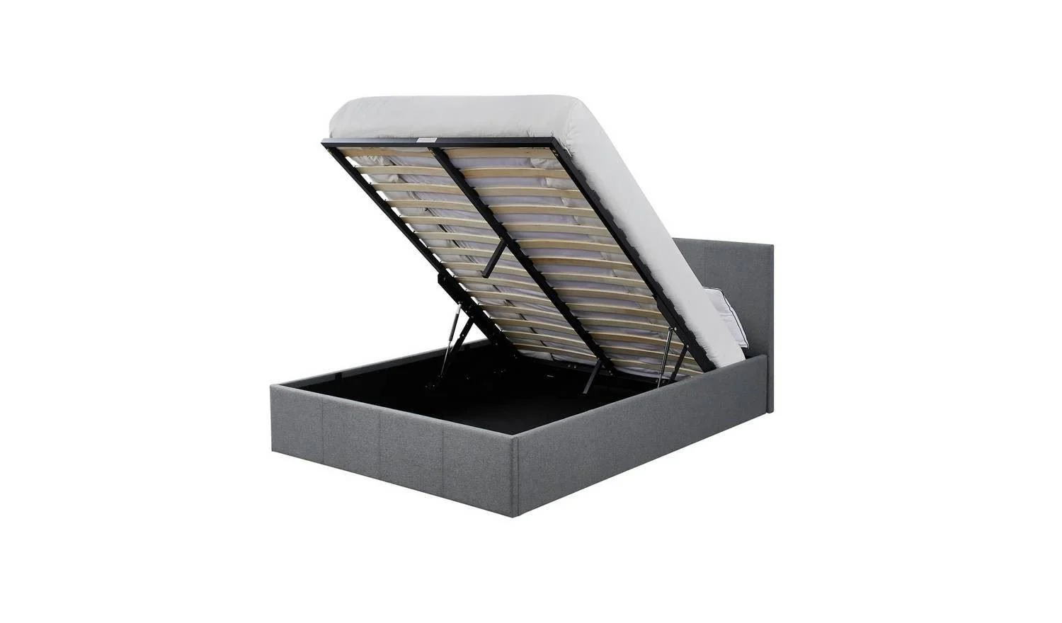 Heathdon Kingsize Ottoman Bed Grey End Lift Storage Bedroom Furniture - Image 2
