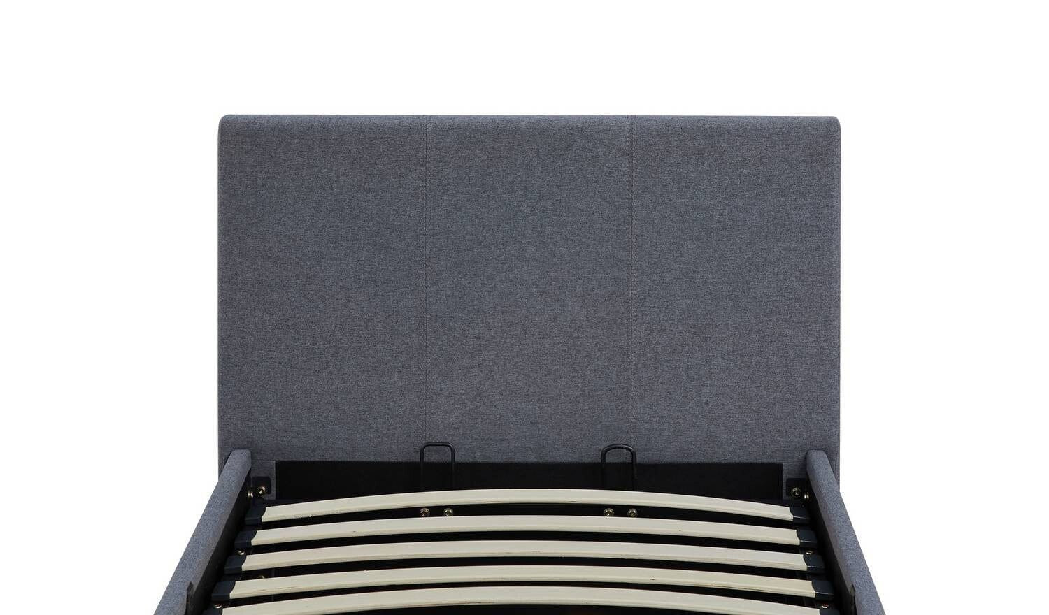 Heathdon Single End Lift Ottoman Bed Grey Modern Bedroom Storage - Image 8