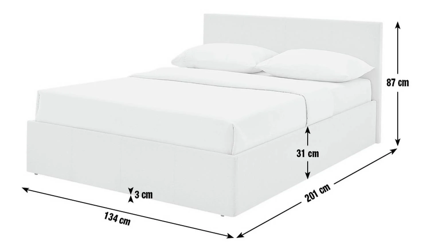 Heathdon Small Double End Lift Ottoman Bed Silver Modern Bedroom Furniture - Image 4