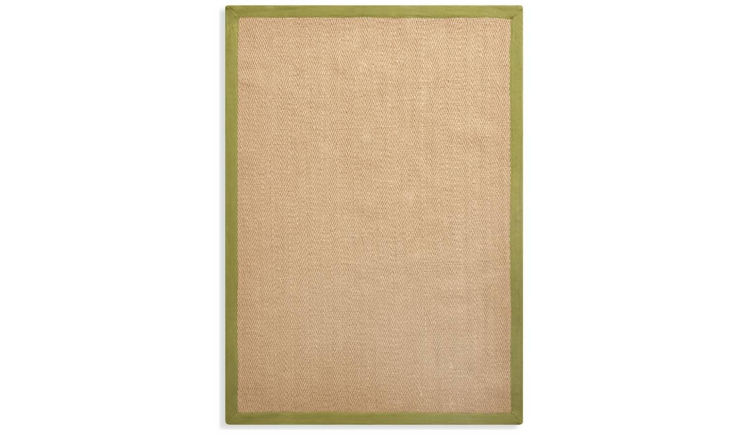 Herringbone Khaki Border Jute Rug 160x230cm Natural Living Room Floor - Image 3