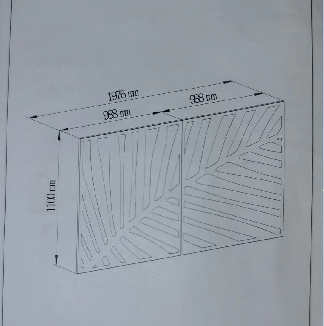 Horizontal Metal Garden Screen Leaf Wall Mounting  Cream - Image 5