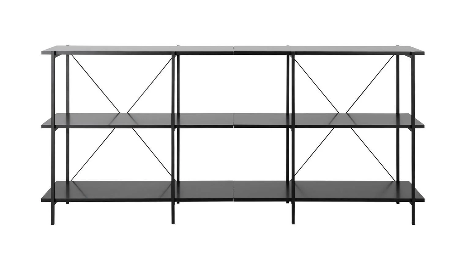 Huckley Industrial Shelving Unit Black Storage Organiser Display Shelf