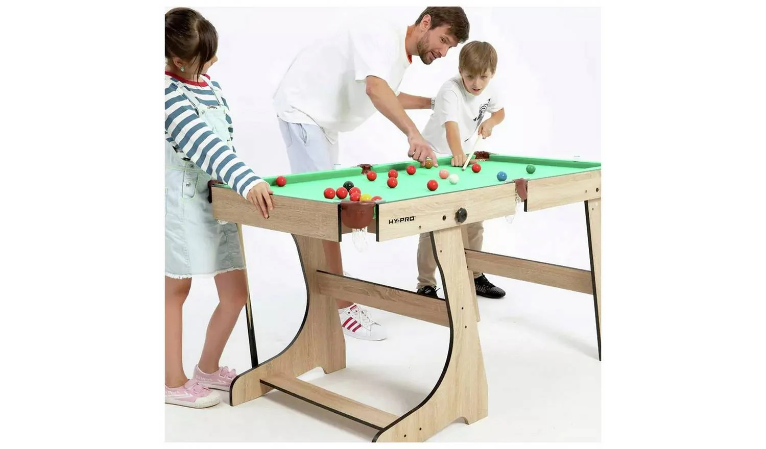 Hy-Pro 6ft Folding Snooker and Pool Table Oak Indoor Games Sports Fun - Image 10