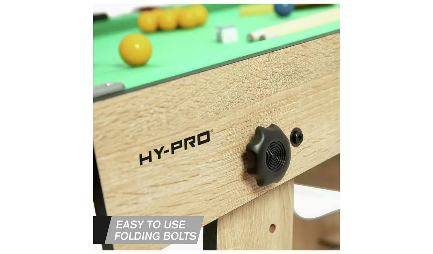 Hy-Pro 6ft Folding Snooker and Pool Table Oak Indoor Games Sports Fun - Image 7
