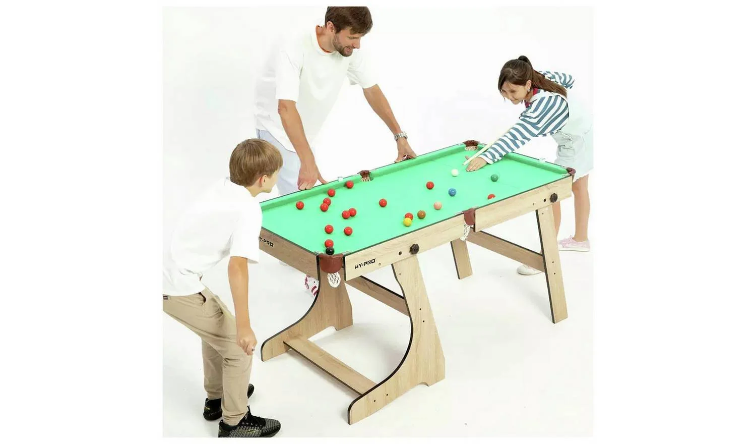 Hy-Pro 6ft Folding Snooker and Pool Table Oak Indoor Games Sports Fun - Image 9