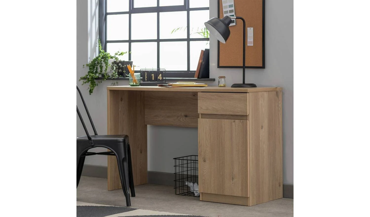 Jenson 1 Drawer Office Desk - Oak - Image 2